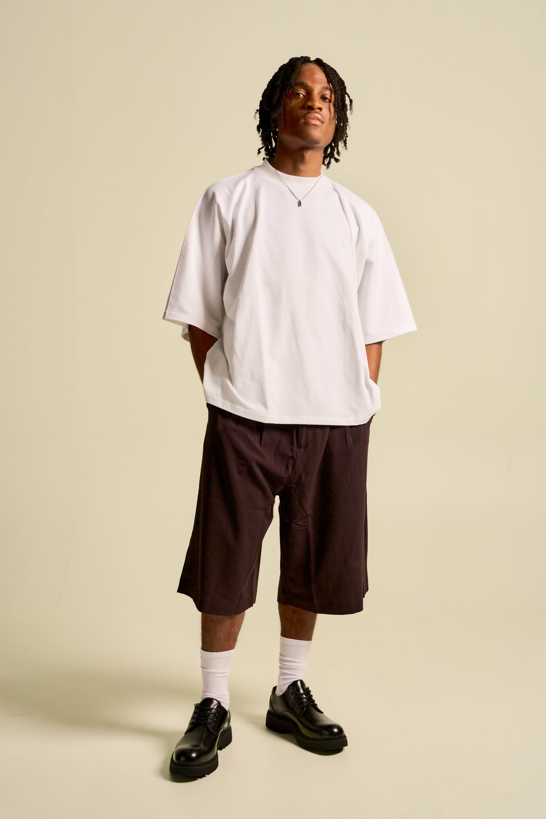 Oversized T-Shirt aus schwerem Jersey in Weiss