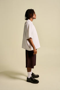 Oversized T-Shirt aus schwerem Jersey in Weiss