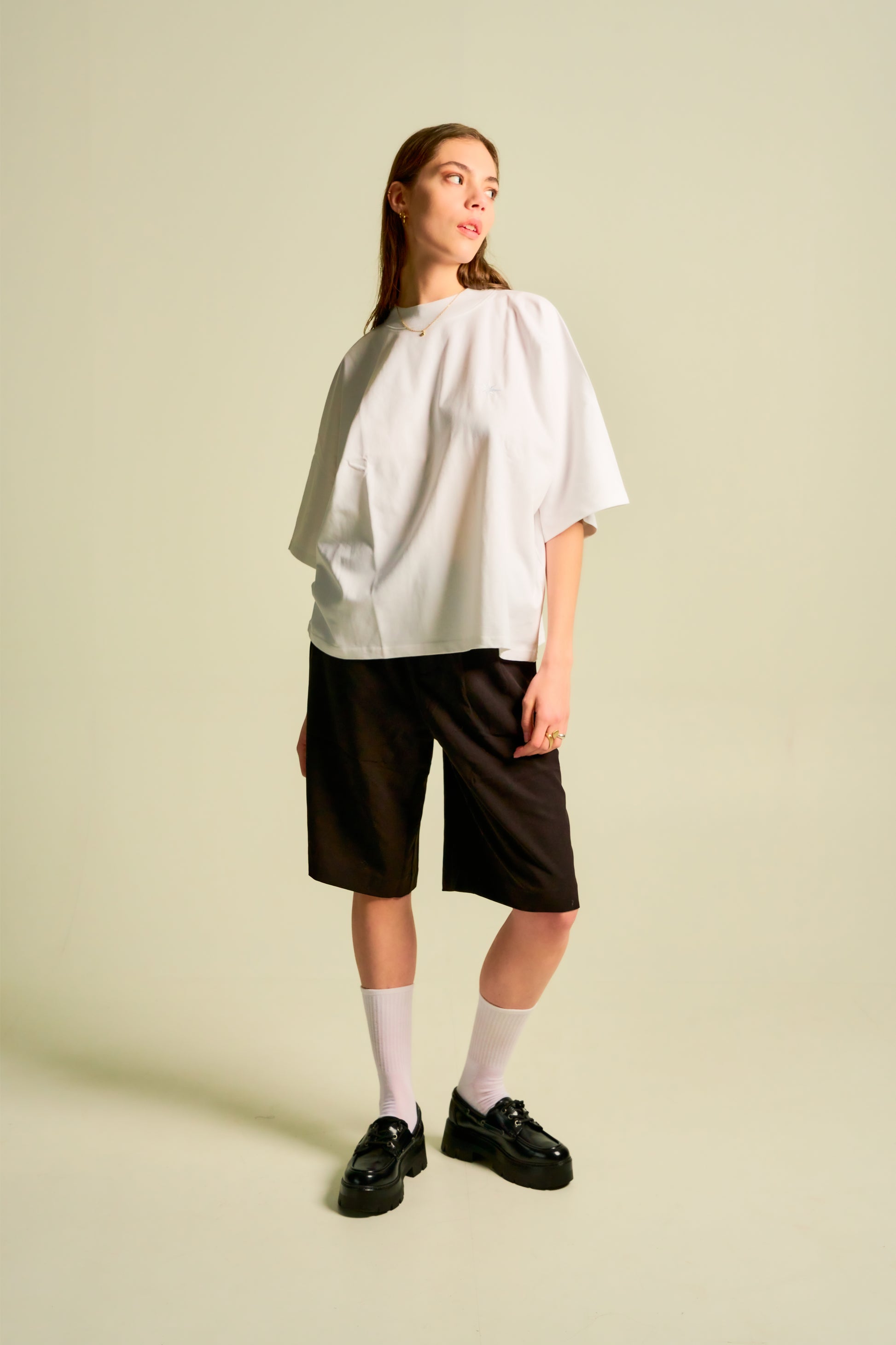 Oversized T-Shirt aus schwerem Jersey in Weiss