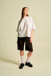 Oversized T-Shirt aus schwerem Jersey in Weiss