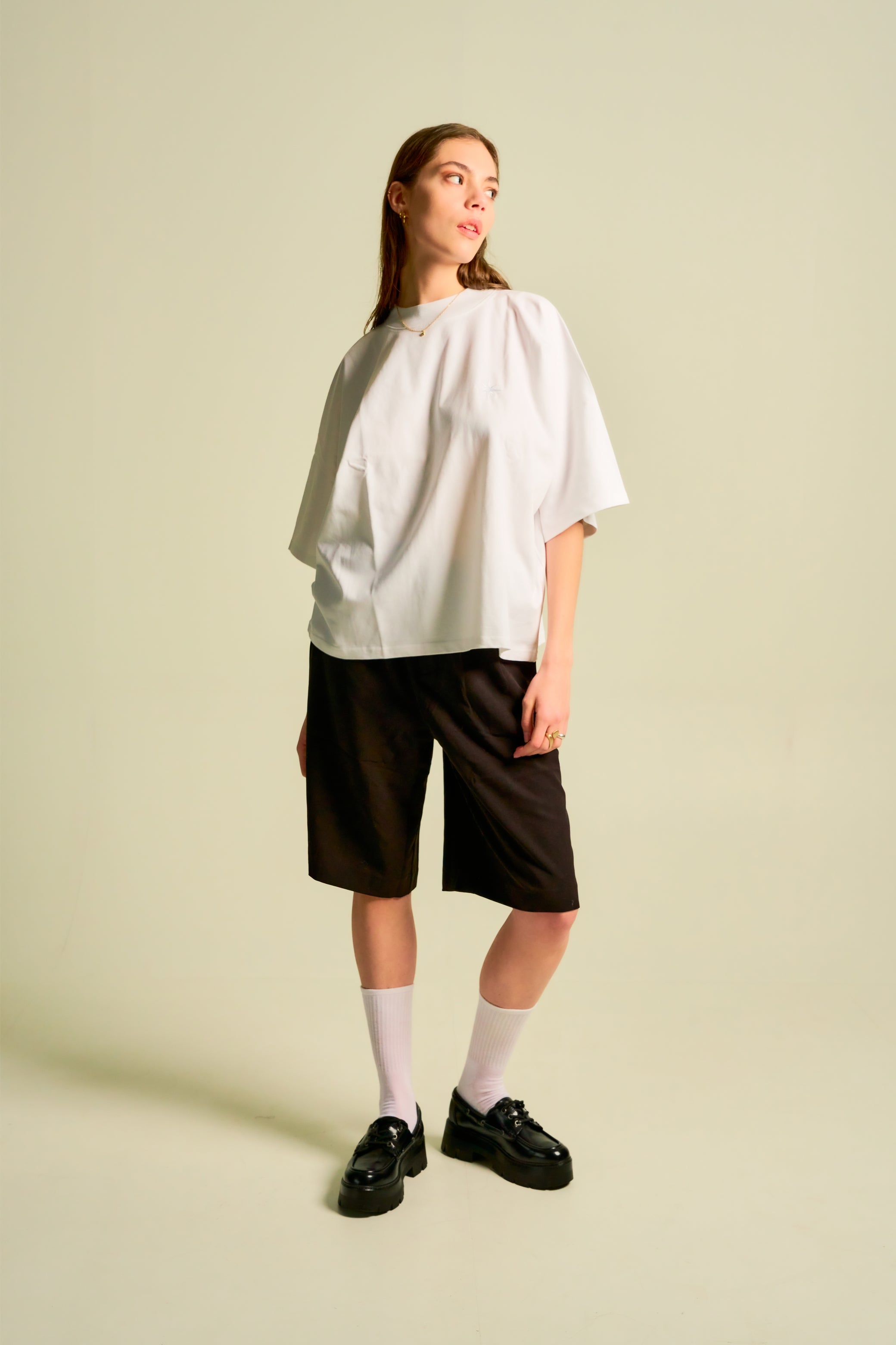 Oversized T-Shirt aus schwerem Jersey in Weiss