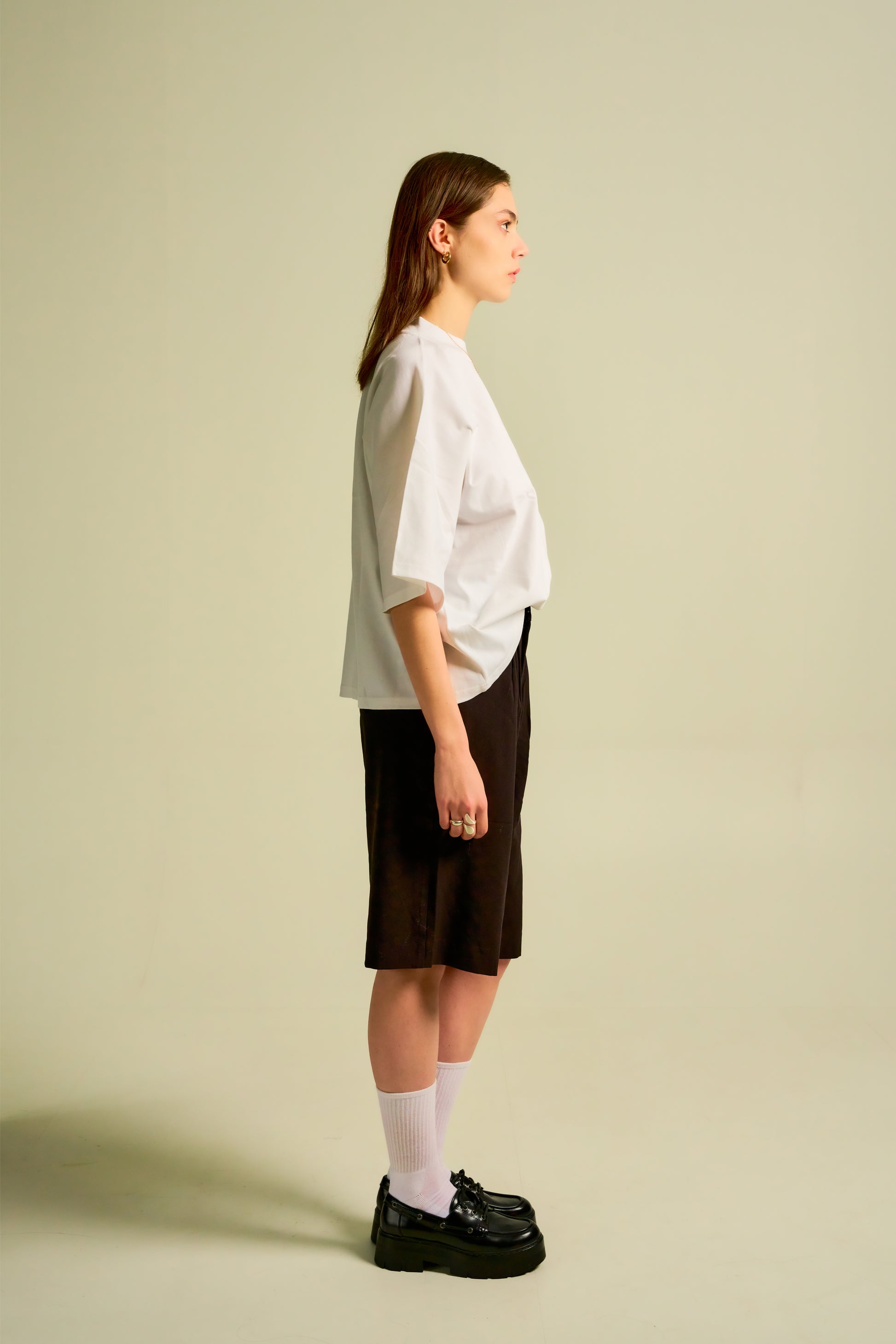 Oversized T-Shirt aus schwerem Jersey in Weiss