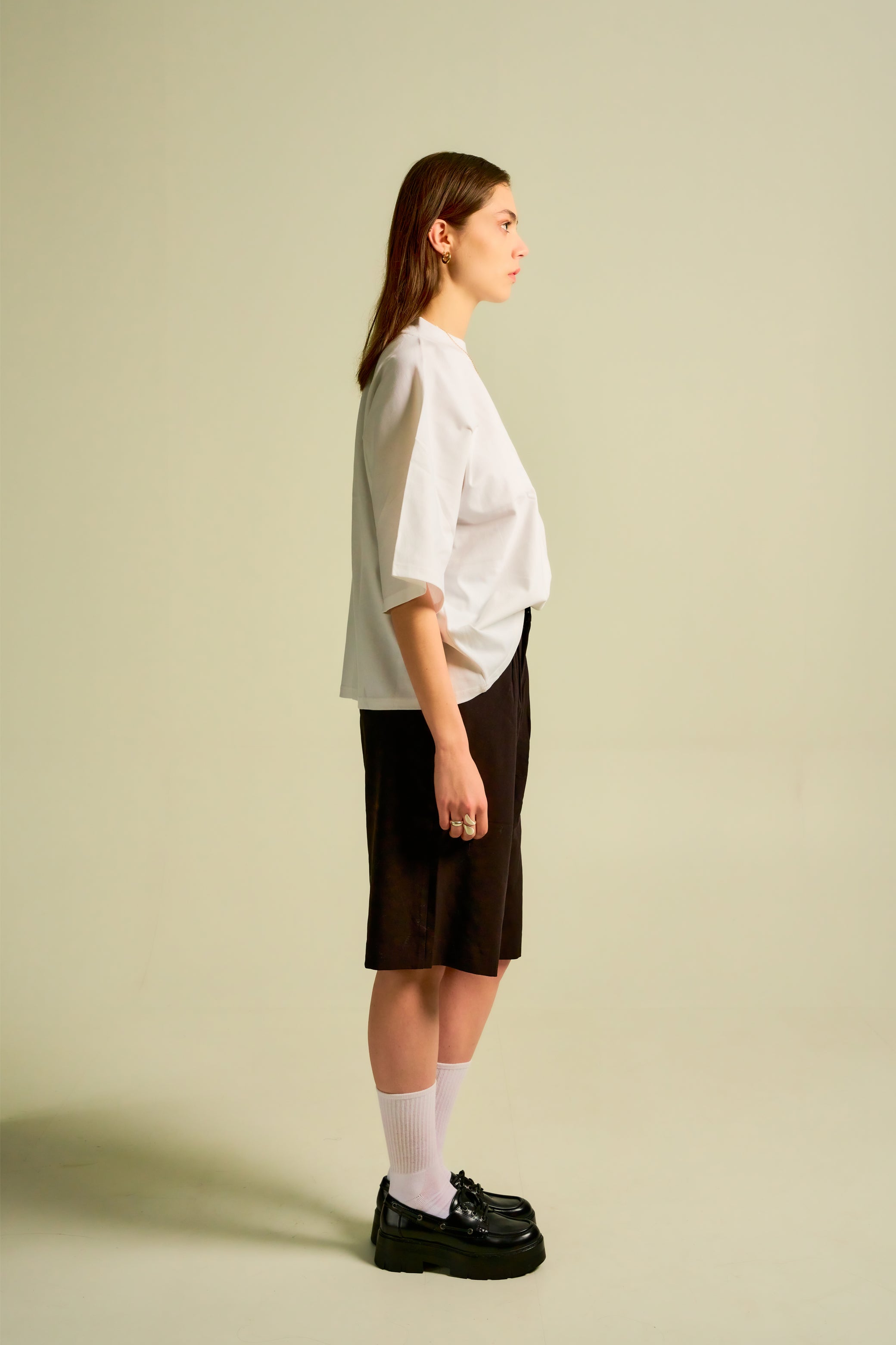 Oversized T-Shirt aus schwerem Jersey in Weiss