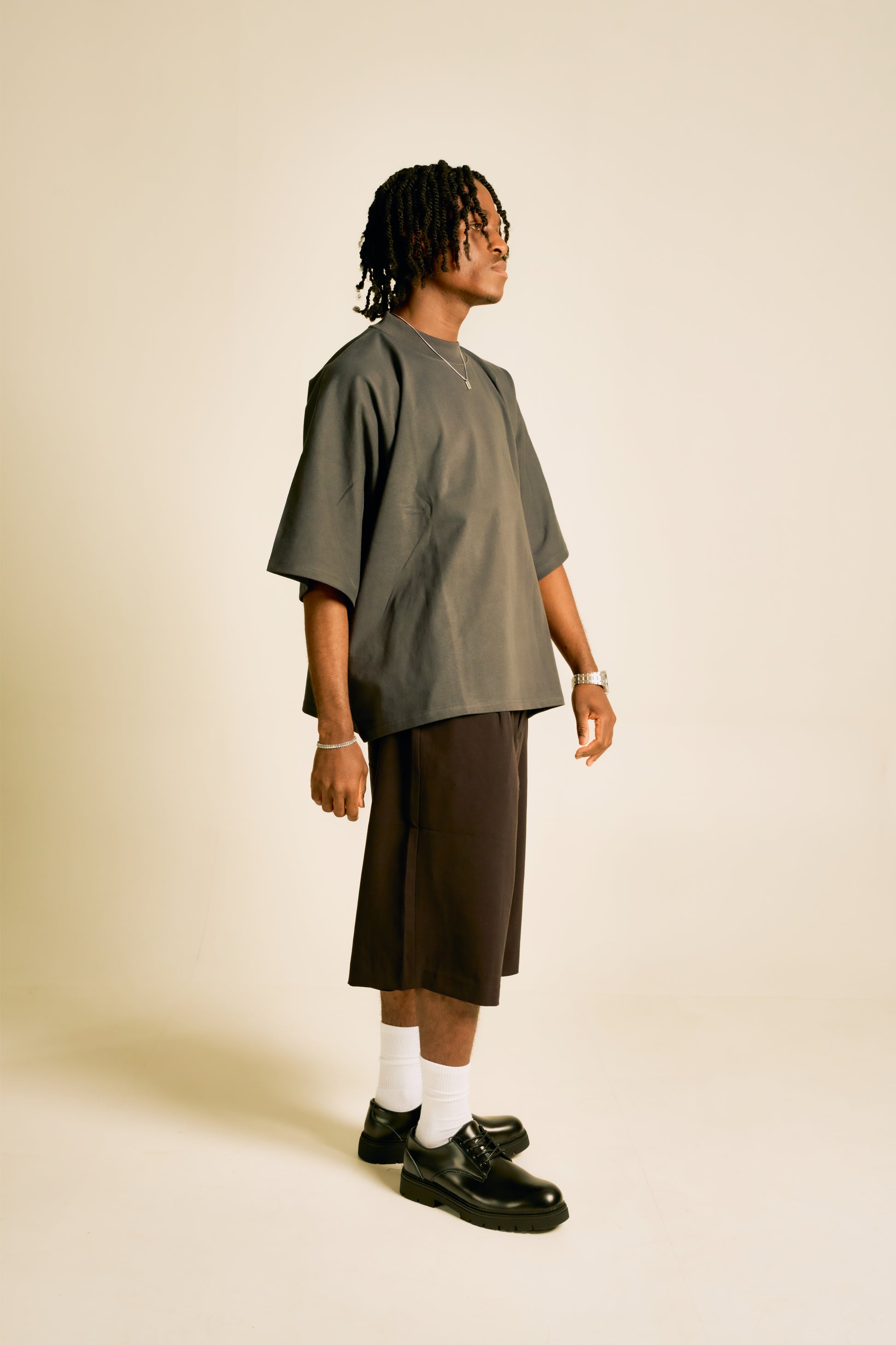 Oversized Heavy Jersey T-Shirt in Black