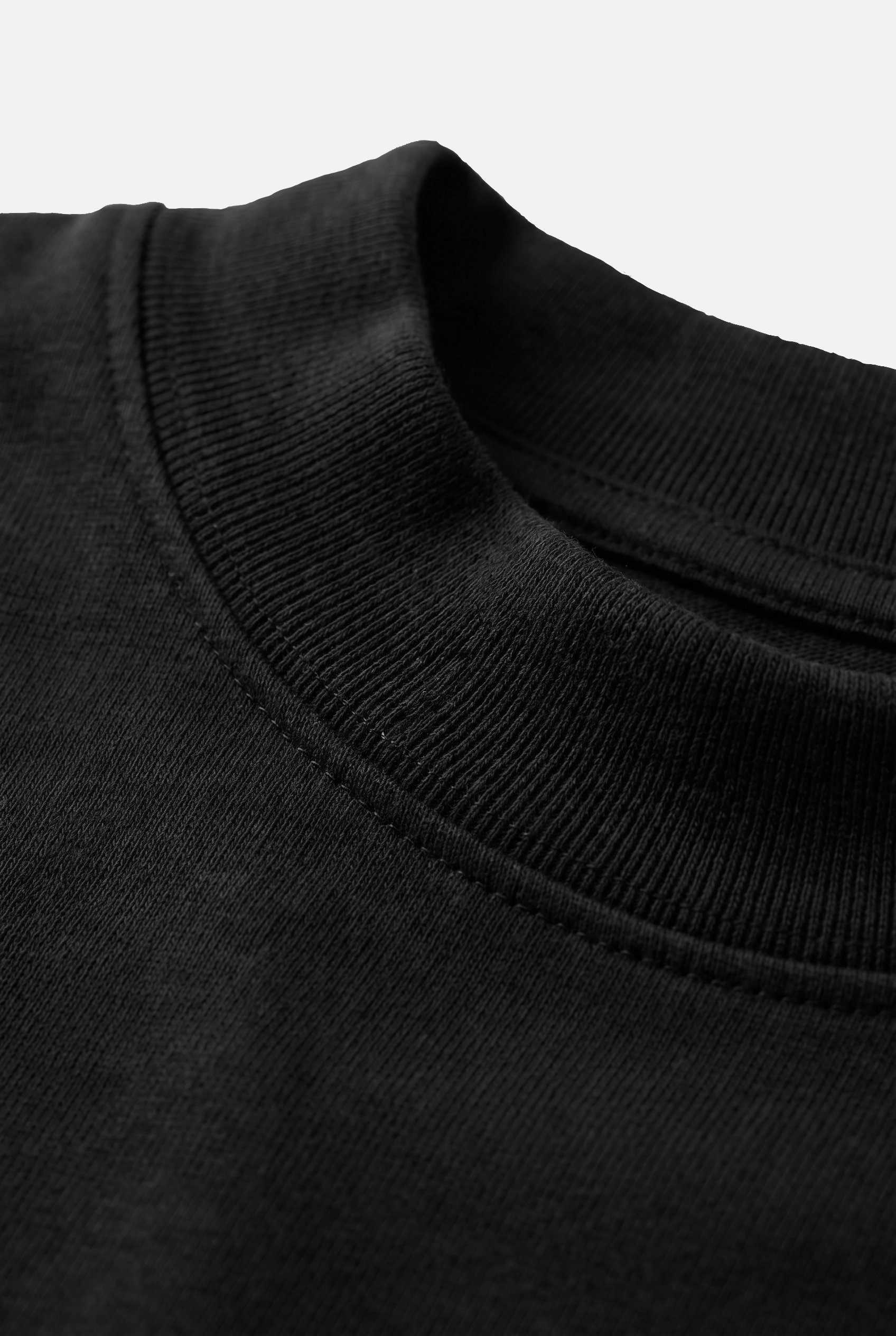 T-Shirt Oversize en Jersey Épais de Couleur Noir